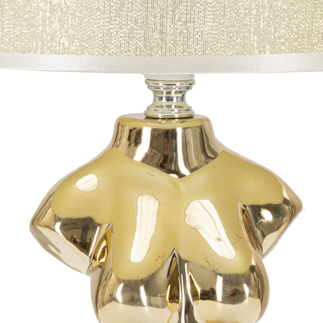 Lampada da Comodino Glam Woman Oro H39,5 cm con Busto Femminile