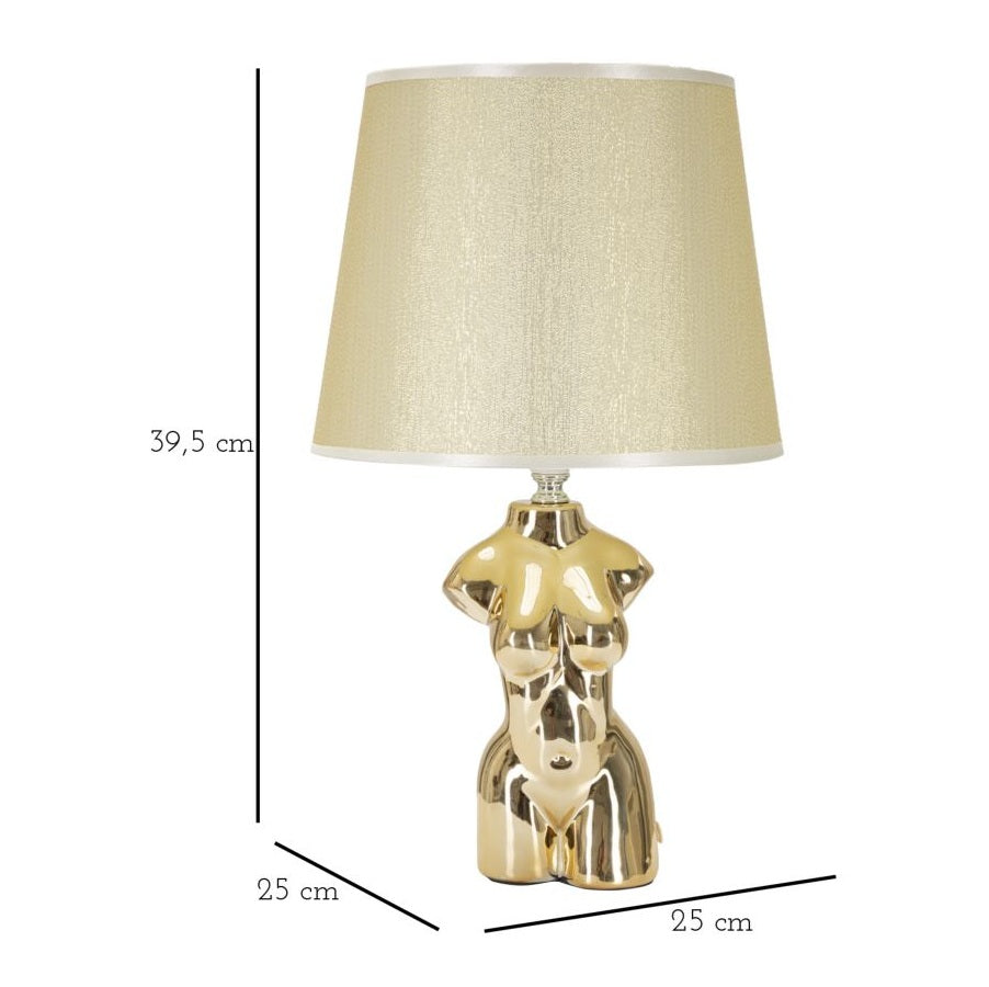 Lampada da Comodino Glam Woman Oro H39,5 cm con Busto Femminile