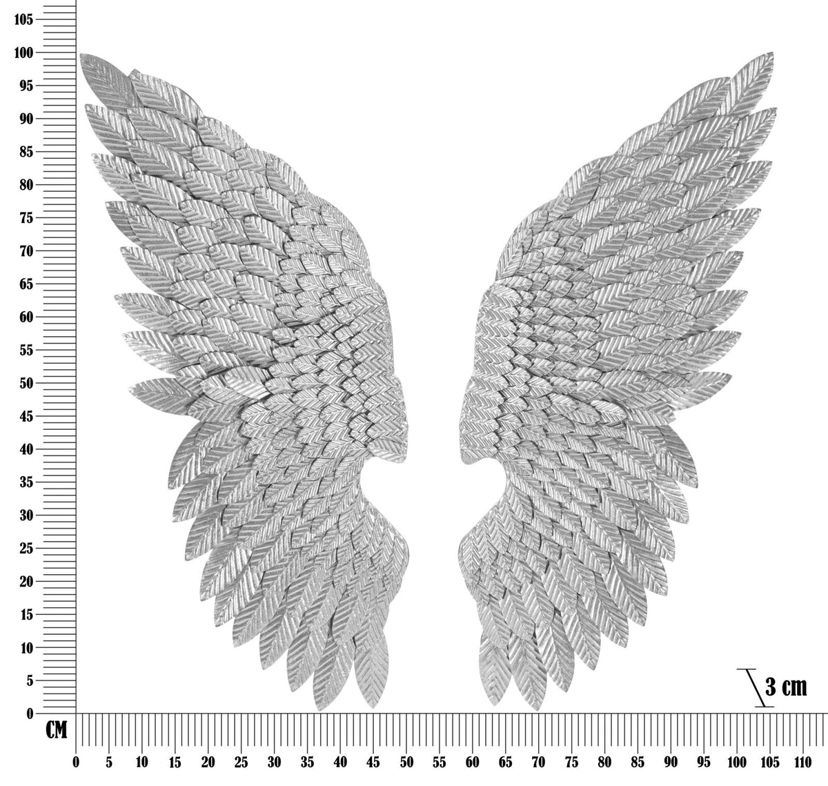 Pannello Decorativo 3D Ali Beauty Coppia Silver in Metallo