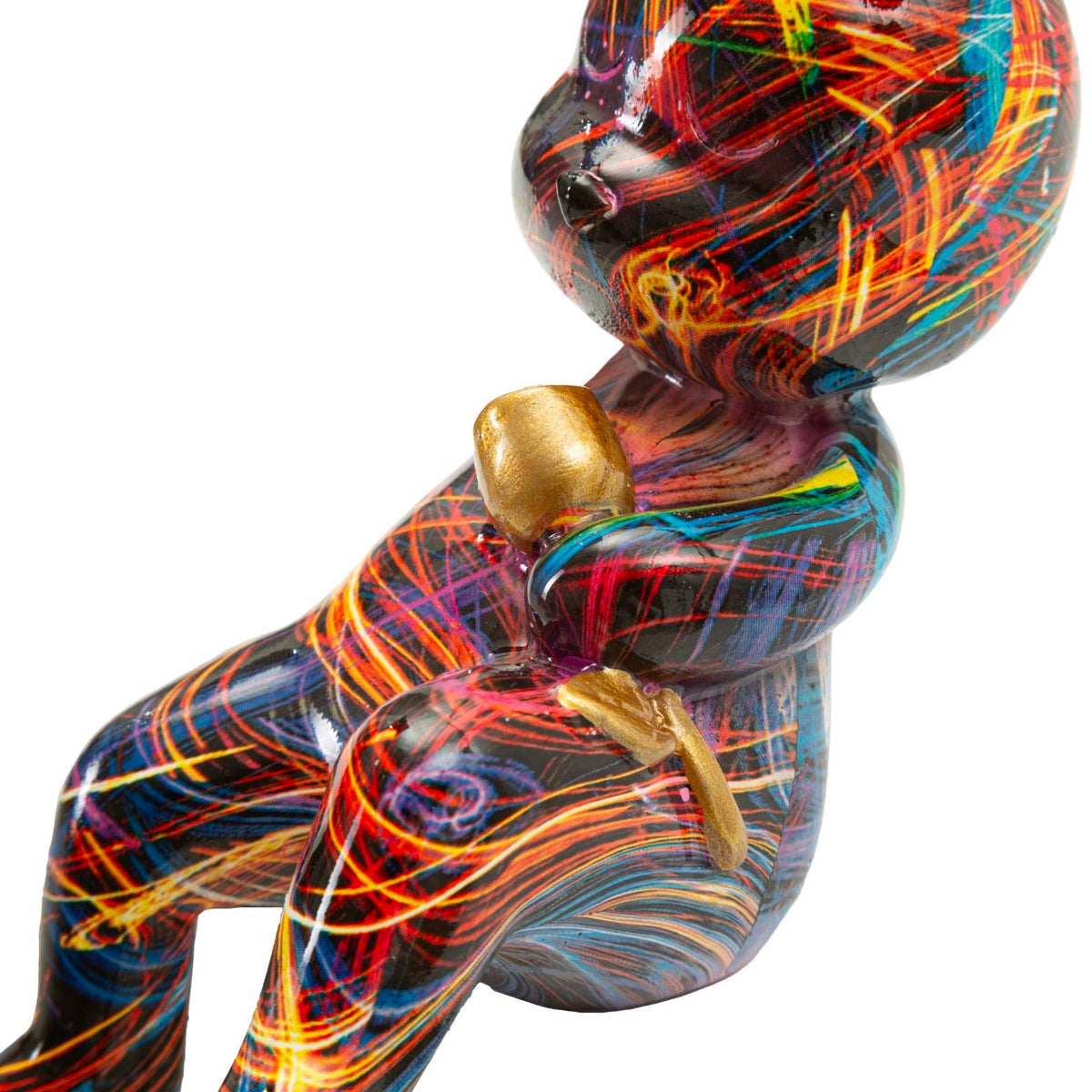 Scultura Decorativa Coniglietto Psyco B Multicolore 21,5x10x22 cm in Resina