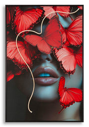 STAMPA C/LED SU TELA BUTTERFLIES CM 60X3,5X90 (APPLICAZIONE 3D ACRILICO)