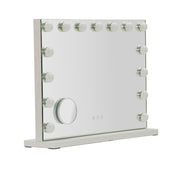 SPECCHIO DA TAVOLO HOLLYWOOD CM 55X14X43 (SPECCHIETTO ROTONDO CM Ø 9) (LUCE CON 3 TEMPERATURE DI COLORE)