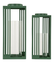 LANTERNE LINEE COPPIA CM 18,3X18,3X43,5-15X15X36,5 (VETRO TEMPERATO)