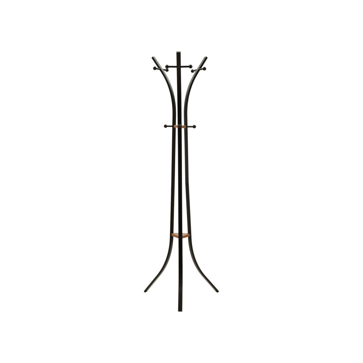 Appendiabiti da Terra X 52x63x183 cm in Metallo Nero e Legno Rovere