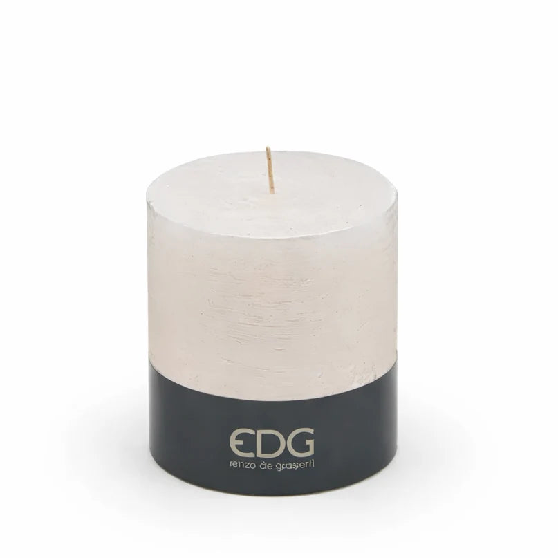 Set Decorativo con Clessidra in Vetro Bianco Perla, Candela e Portacandela Trasparente