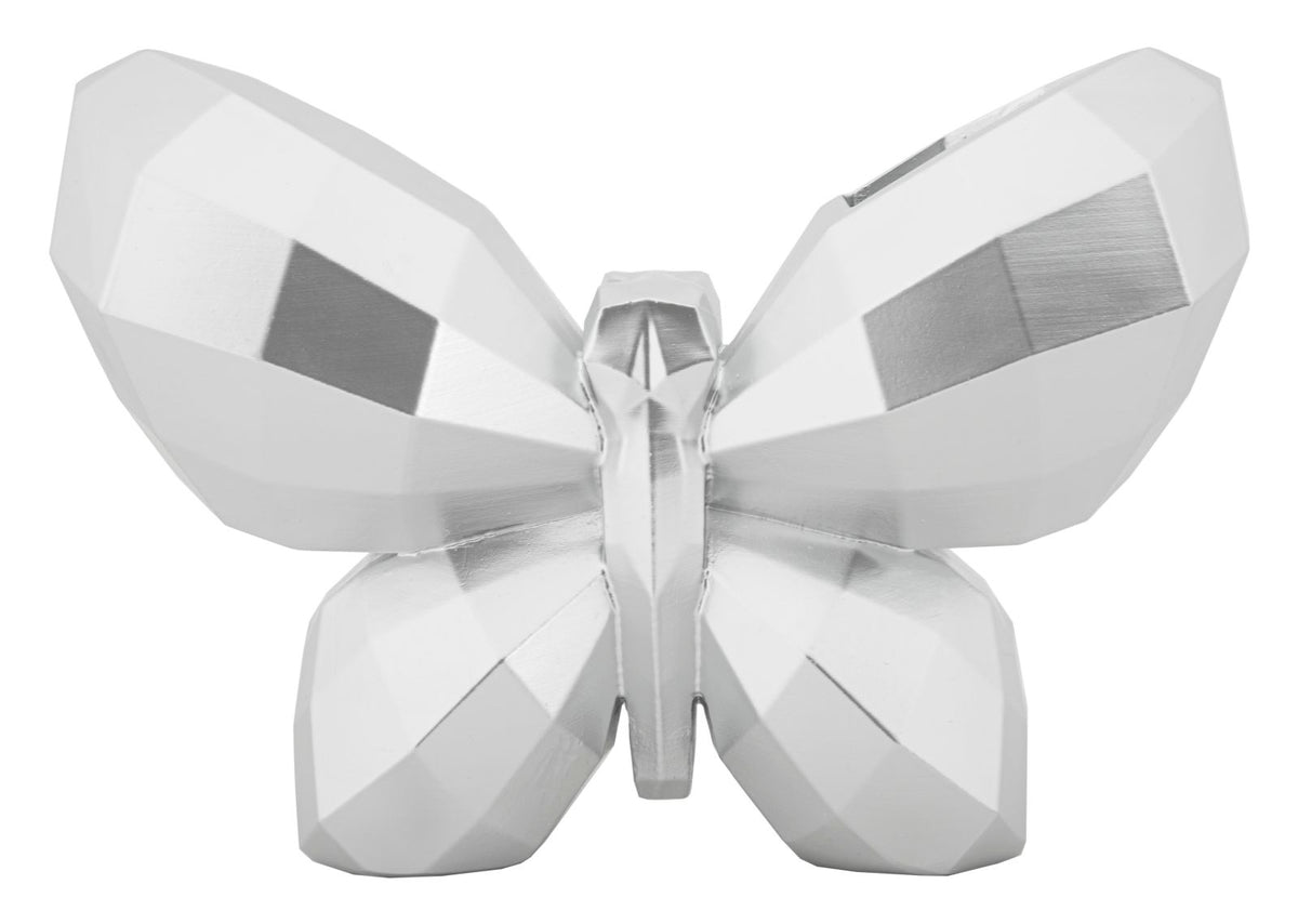 Vaso Decorativo Butterfly Silver Argento 22,5x8x15 cm in Resina