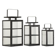 LANTERNE ANDROMEDA TRIS CM 25,5X25X50-X20,5X20X40-15,3X15X29,5 (VETRO TEMPERATO)