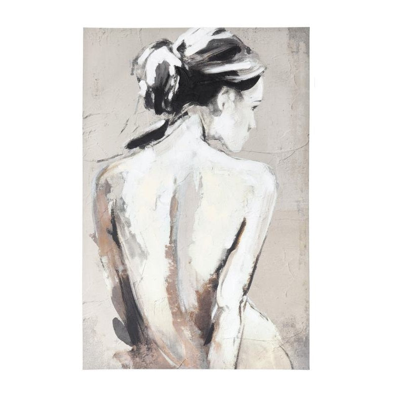 Quadro Figurativo Talent 80x120 cm Donna in Toni Neutri e Bianco Nero