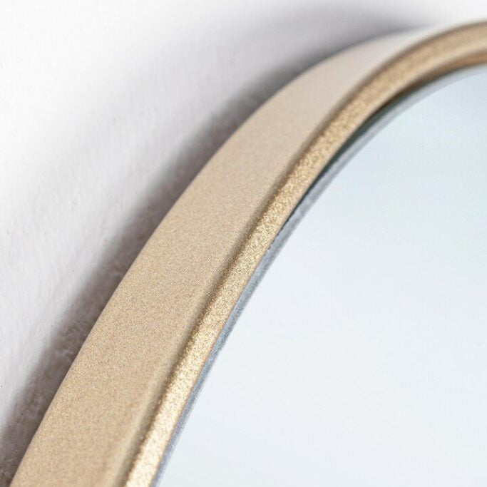 Specchio da Parete Rotondo Nucleos Oro Ø70 cm con Cornice in Metallo