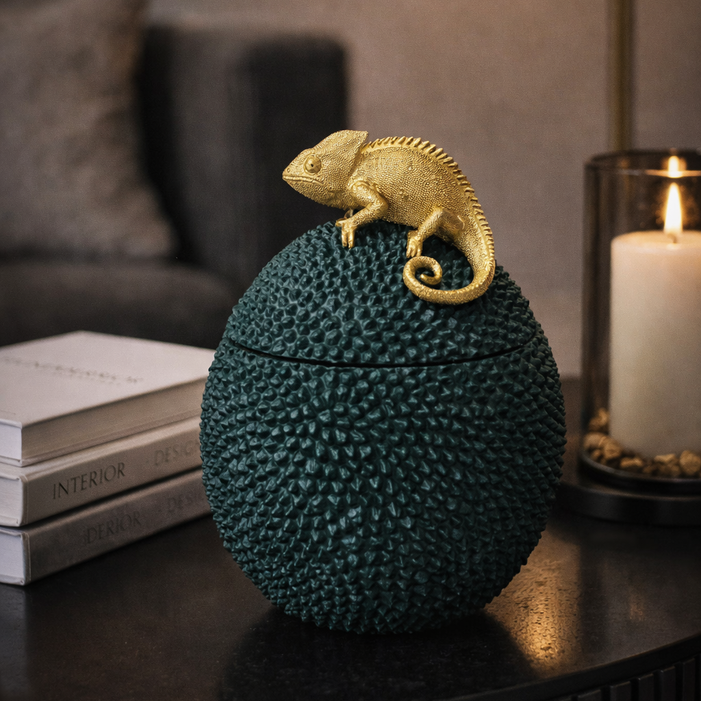 Contenitore Scatola Decorativo con Camaleonte Chameleon 25×25×34 cm