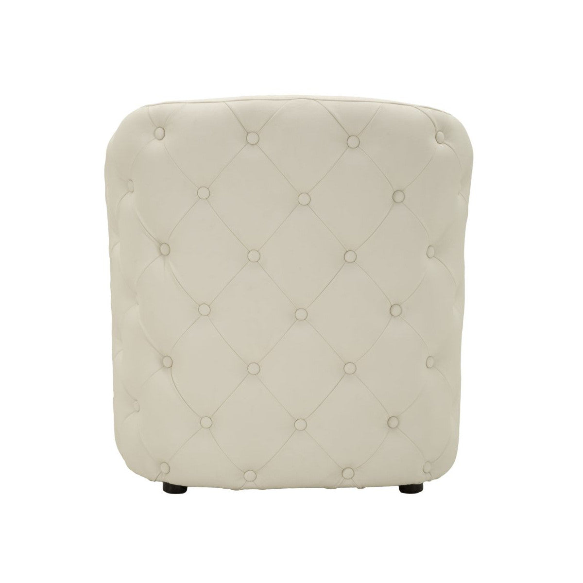 Poltrona Zagabria Bianca con Pouf Ø47 cm Effetto Capitonné