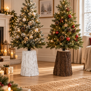 Base per Albero di Natale Tronco Xmas Tree H39,5 cm in Magnesia – Bianco e Marrone