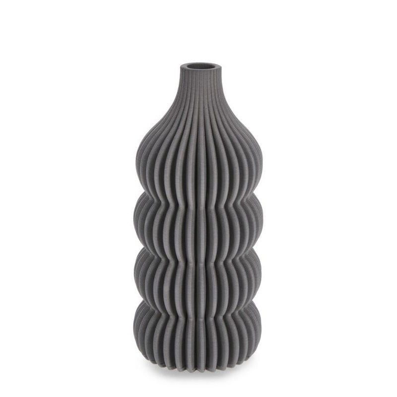 Vaso Decorativo Ilsa Grigio In Ceramica 3D
