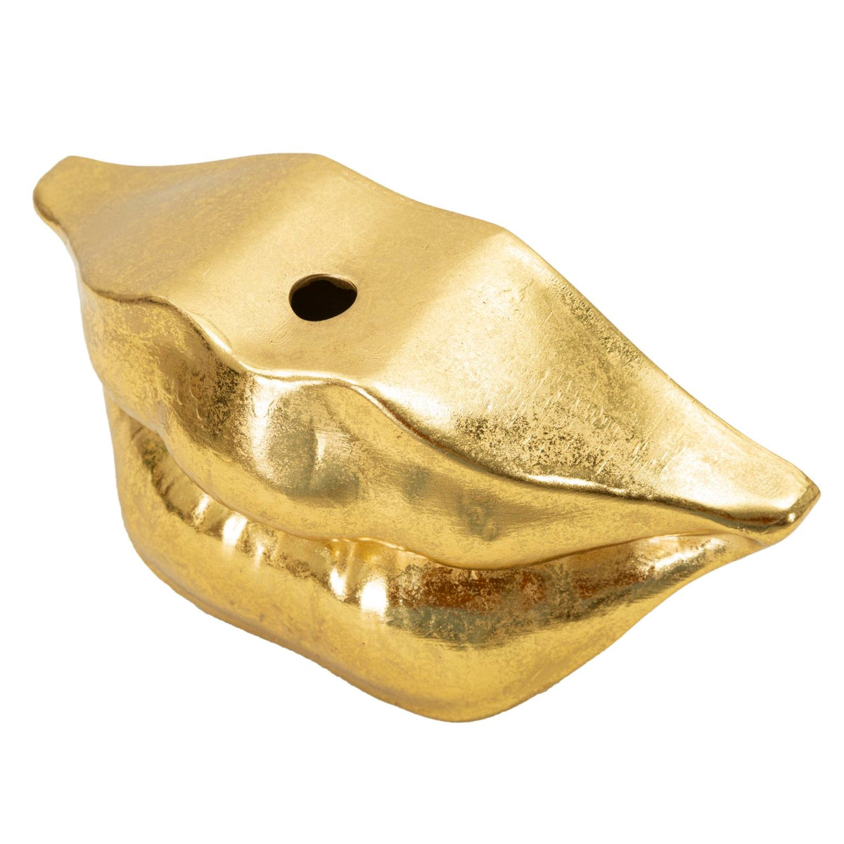 Vaso Decorativo Labbra Mouth Lip Oro in Resina 23 x 8 x H12 cm