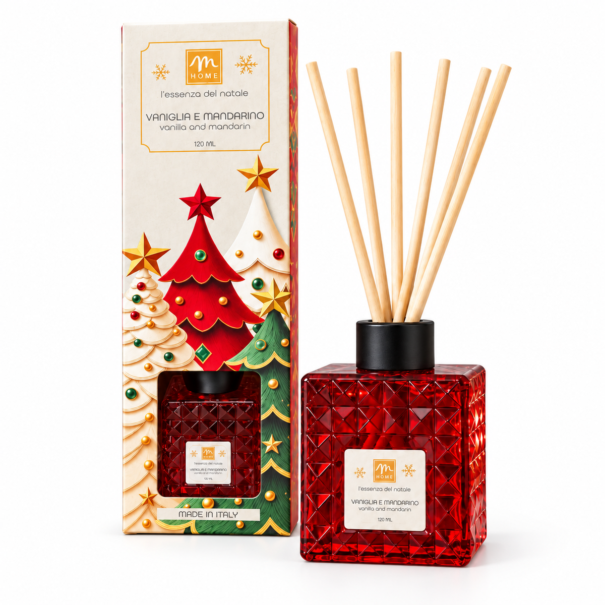 Decorazione Natalizia con Diffusore Ambiente Prisma 120 ml – Vaniglia e Mandarino