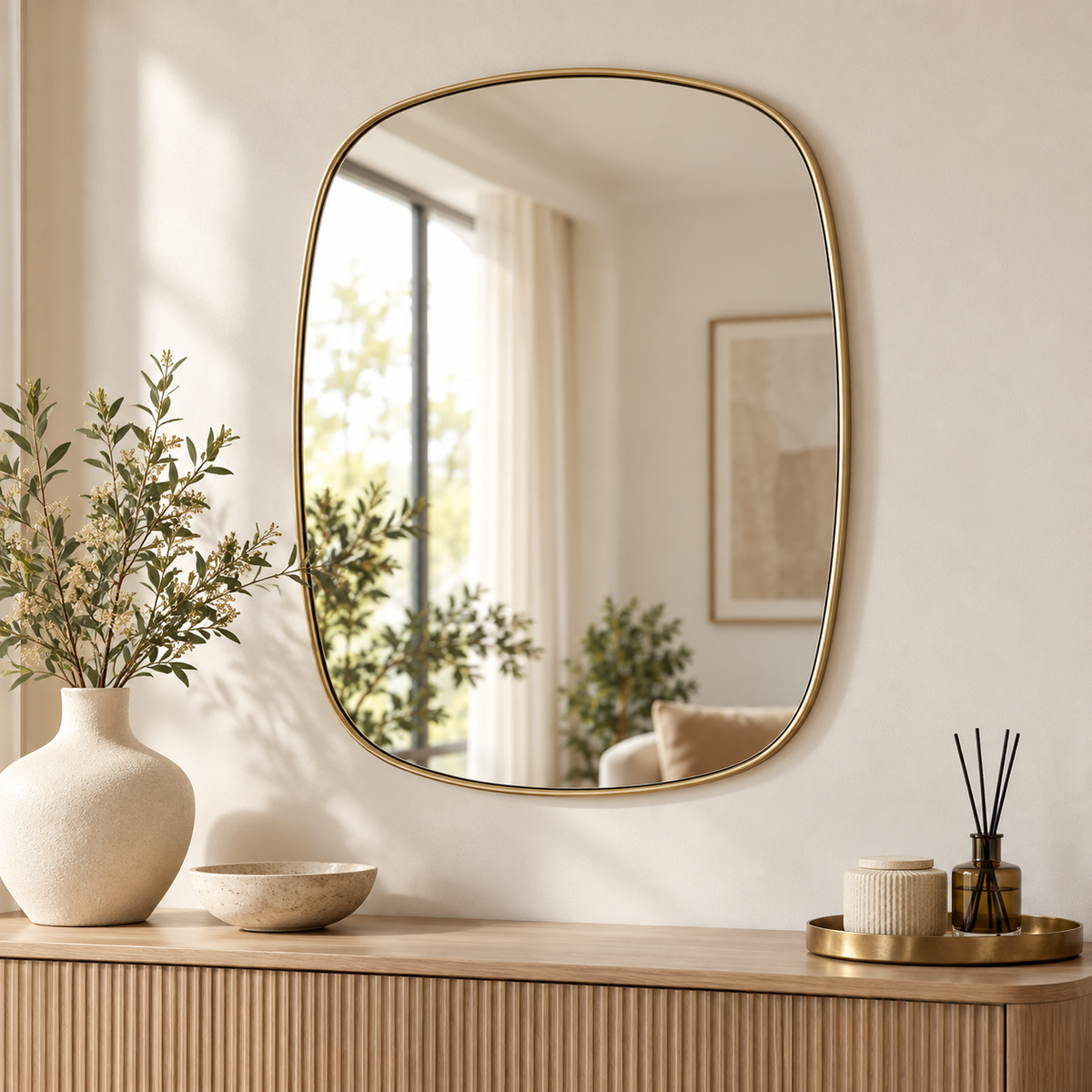 Specchio da Parete Galaxy Oro Bizzotto 40x50 cm Design Moderno con Cornice Sottile