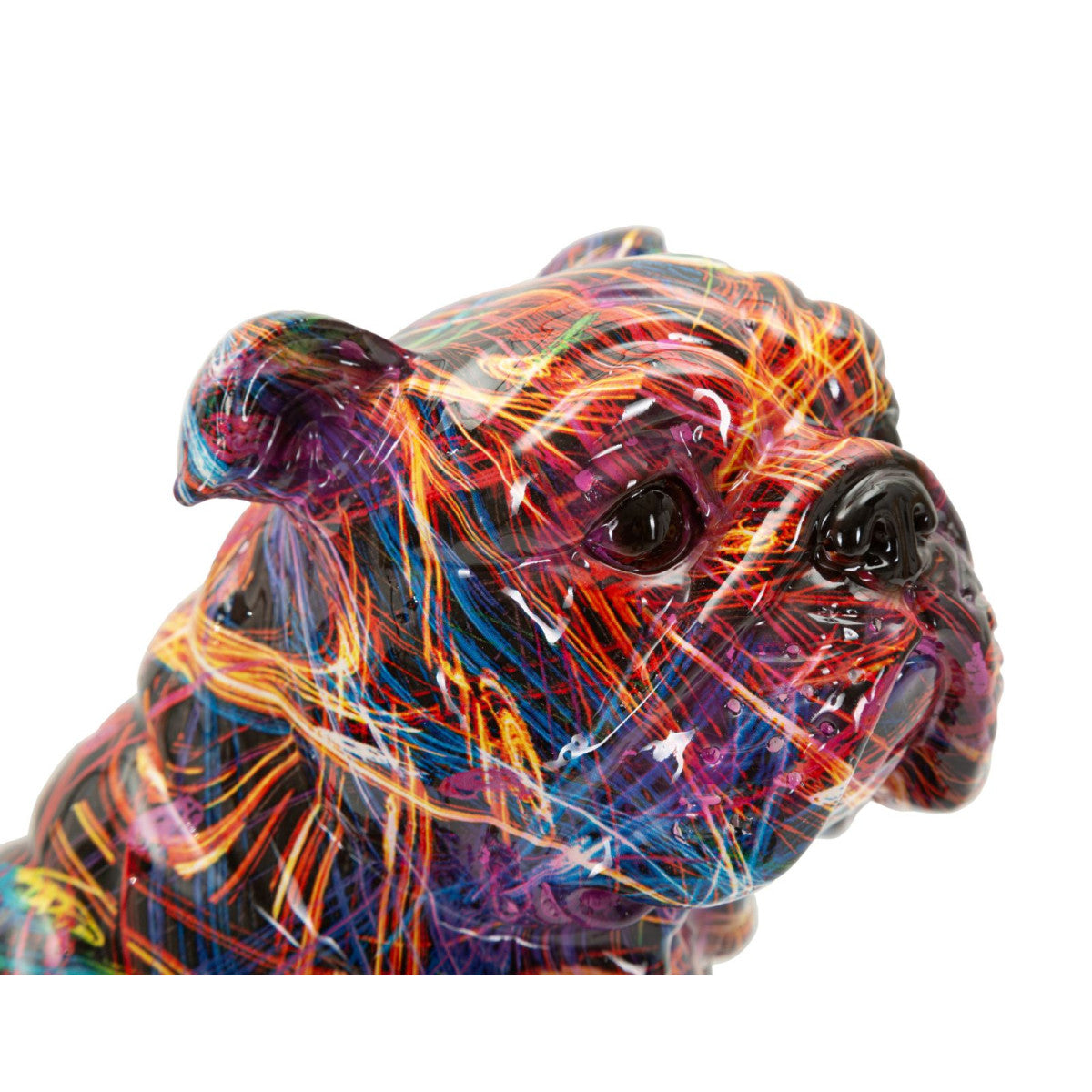 Scultura Bulldog Psyco Multicolore 21,5x15,5x21cm in Resina Design Pop