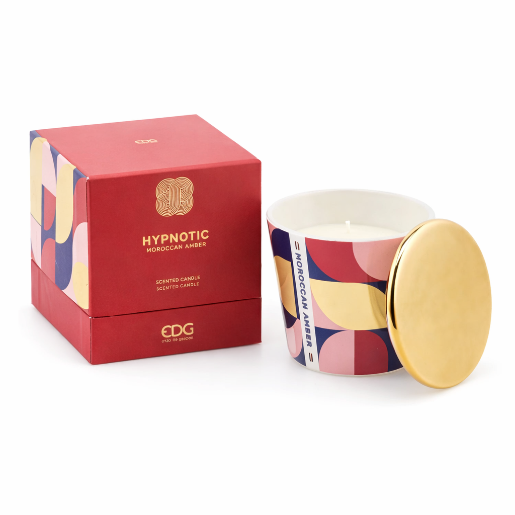 Candela Profumata Hypnotic con Vaso Decorato e Coperchio H 9cm 160 g