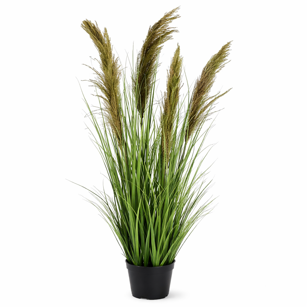 Pianta Artificiale Decorativa Pampas Verde con Vaso