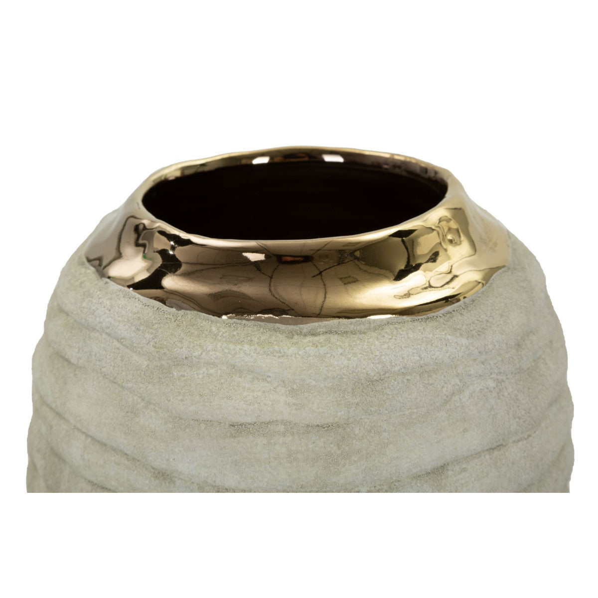 Vaso Lima in Ceramica Ø14 x H30 cm Grigio/Oro