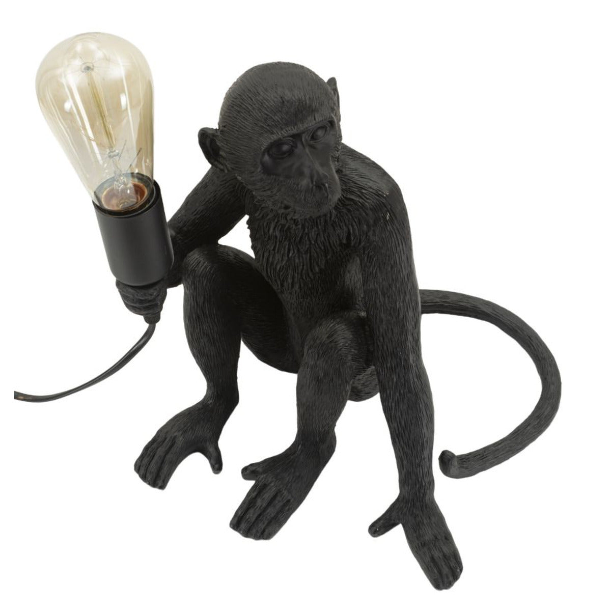 Lampada Tavolo Monkey Seduta Nero in Poliresina 32x33x32cm