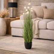 Pianta Artificiale Eriophorum Bianco in Vaso H68 cm Decorazione Realistica