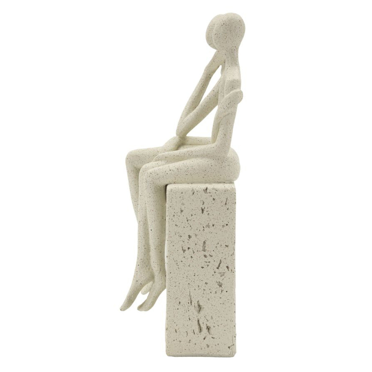 Statuetta Coppia Stons Beige 11,5x9x25 cm in Poliresina