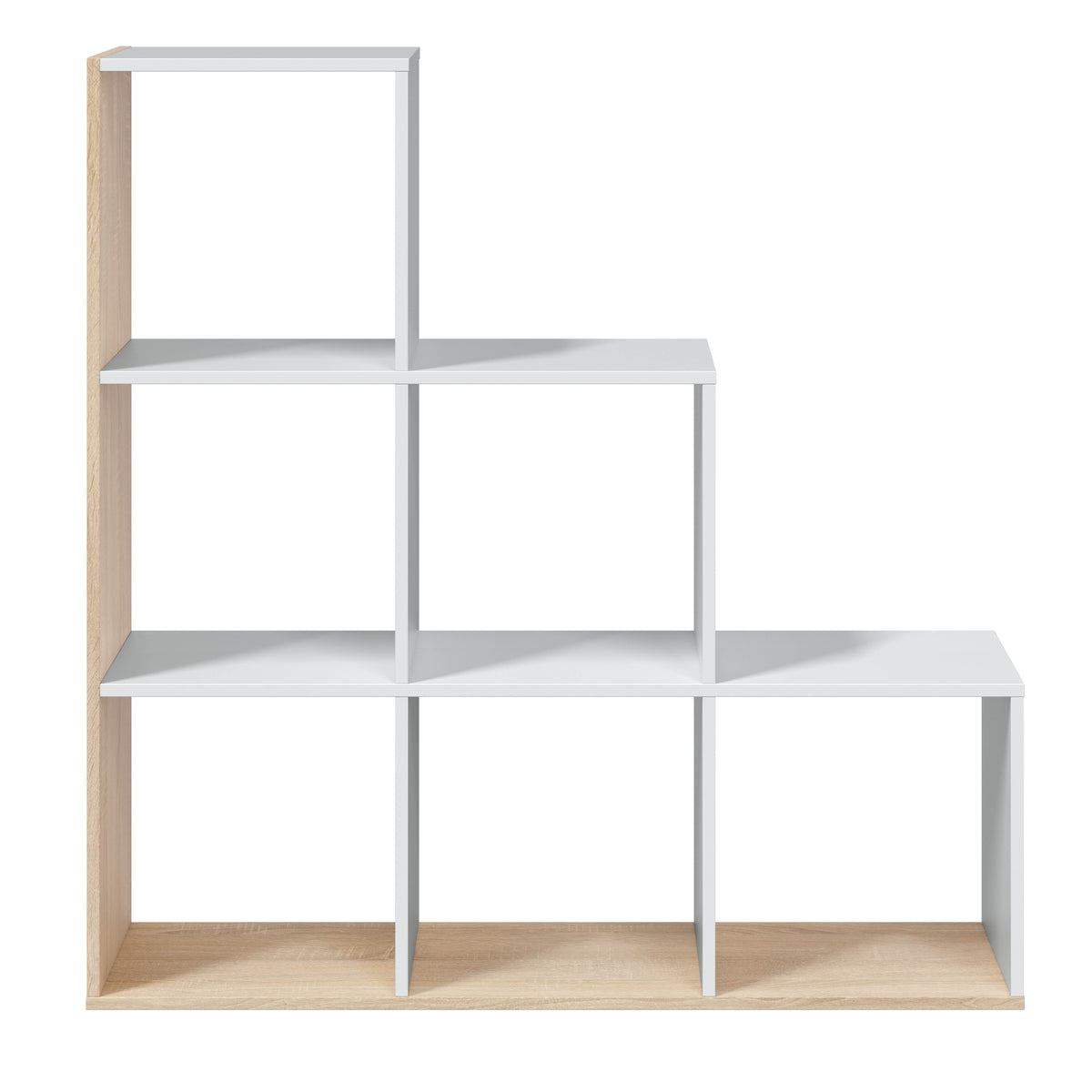 Libreria a Scaletta 6 Cubi 108x28x110 cm Design Moderno