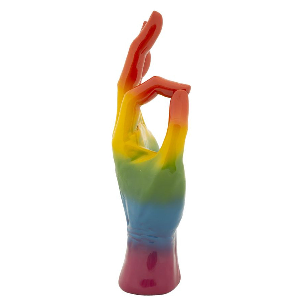 Mano Rainbow OK 16x10,5x36 cm Scultura Decorativa Multicolore in Poliresina