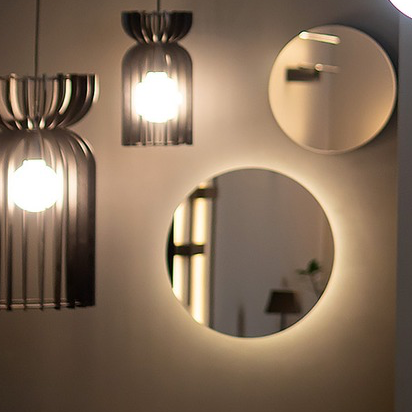 Applique Led Tonda con Effetto Specchio D. 29cm 3000K Bianco Caldo