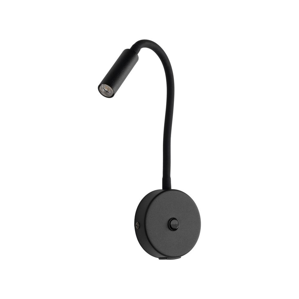 Applique da Parete Lampada da Lettura G9 8W Lagos Nera con Braccio Flessibile