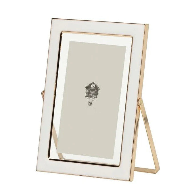 Cornice Portafoto in Metallo Bianco Elegante Decorativa