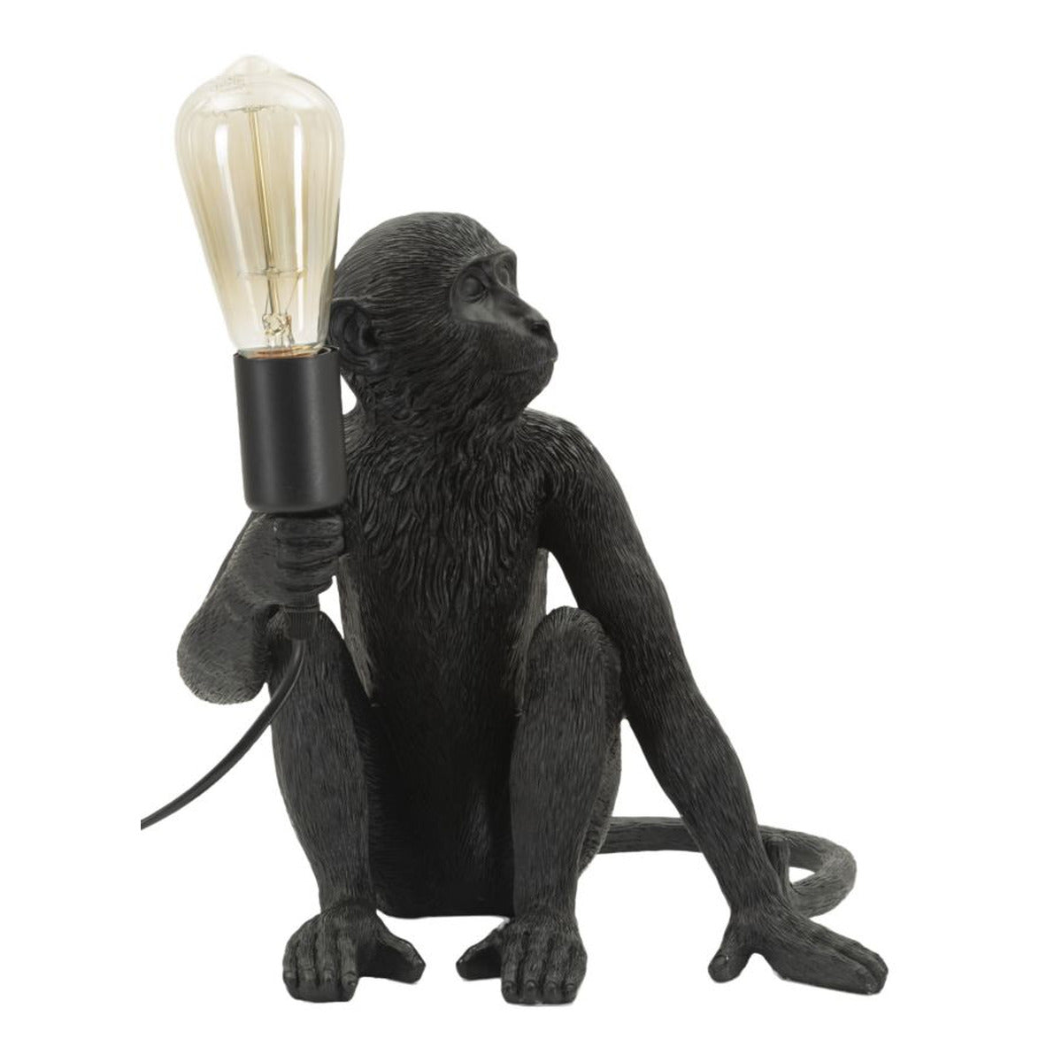 Lampada Tavolo Monkey Seduta Nero in Poliresina 32x33x32cm