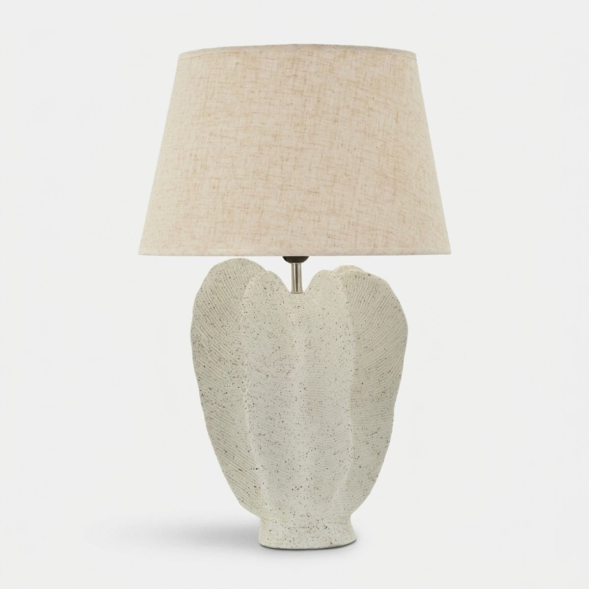 Lampada da Tavolo Ester Ø40x63 cm in Poliresina con Paralume in Tessuto