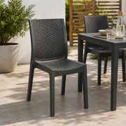 Sedia Panarea in Resina Effetto Rattan Antracite Impilabile da Esterno