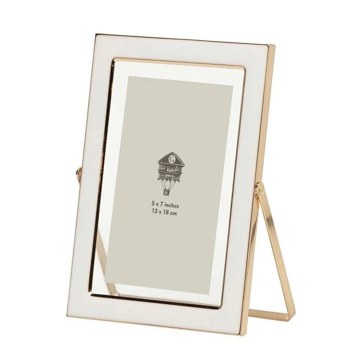 Cornice Portafoto in Metallo Bianco Elegante Decorativa