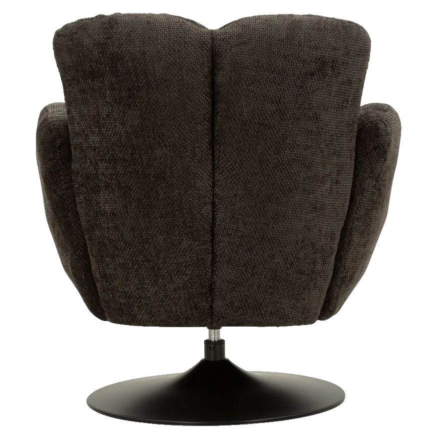 Poltrona Monaco Nera Girevole 86x77x92 cm con Base in Metallo