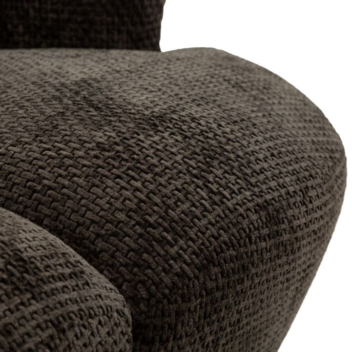 Poltrona Monaco Nera Girevole 86x77x92 cm con Base in Metallo