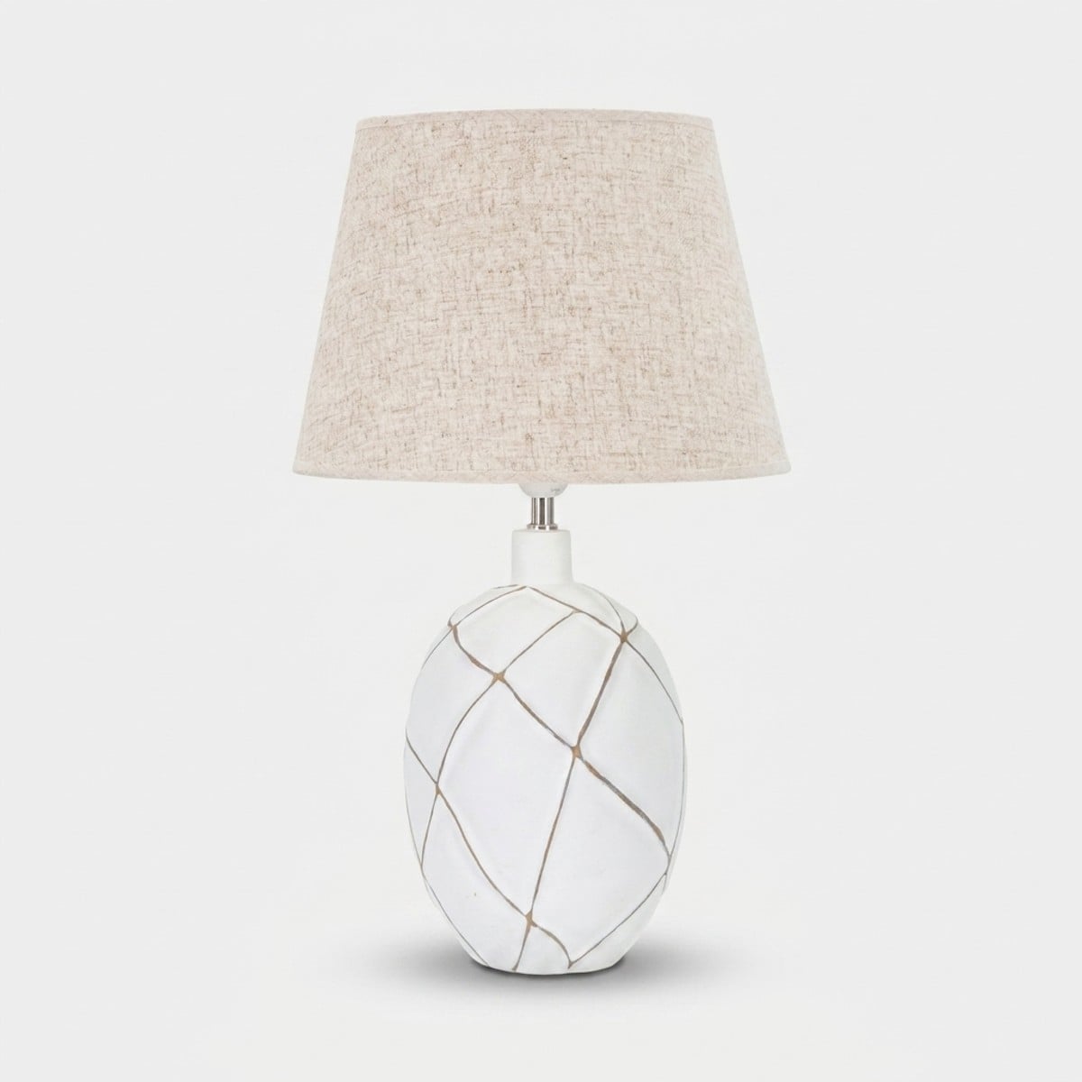 Lampada da Tavolo Lines Ø35x60 cm in Resina con Paralume in Tessuto