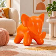 Sgabello Elephant Arancione 86x46x56 cm in Polietilene