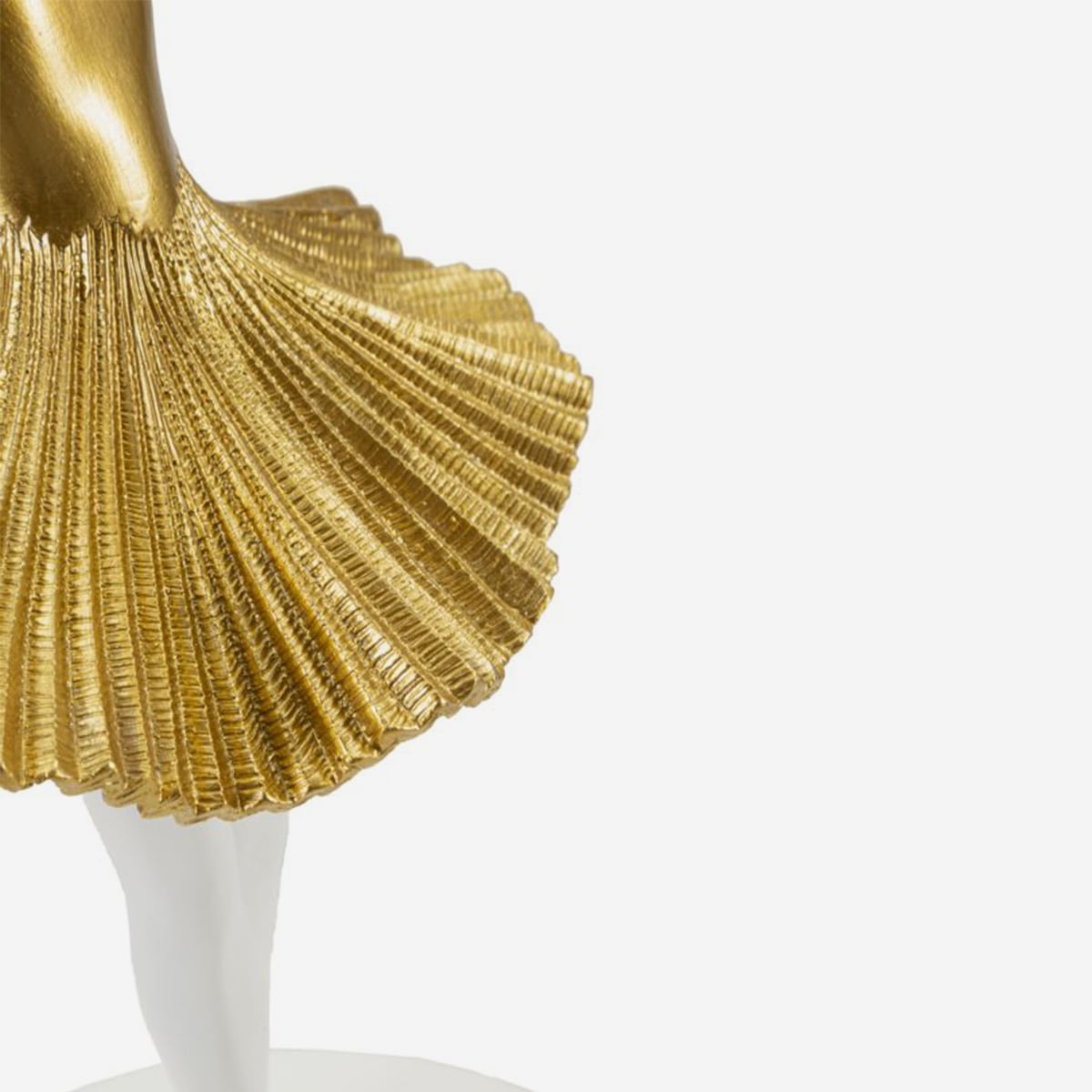 Lampada da Tavolo Ballerina Ø28x64 cm con Base Scultorea e Abito Dorato