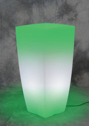 VASO STILO SQUARE BRIGHT 33X33X70CM LUCE VERDE