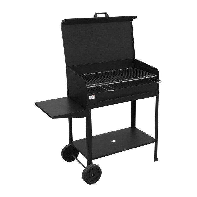Barbecue a Carbone Vanessa 50x40 cm con Coperchio e Ripiano Laterale