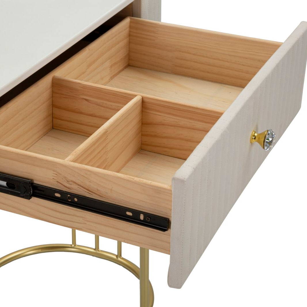 Consolle Montpellier Crema e Oro 100x40x75 cm con Cassetto