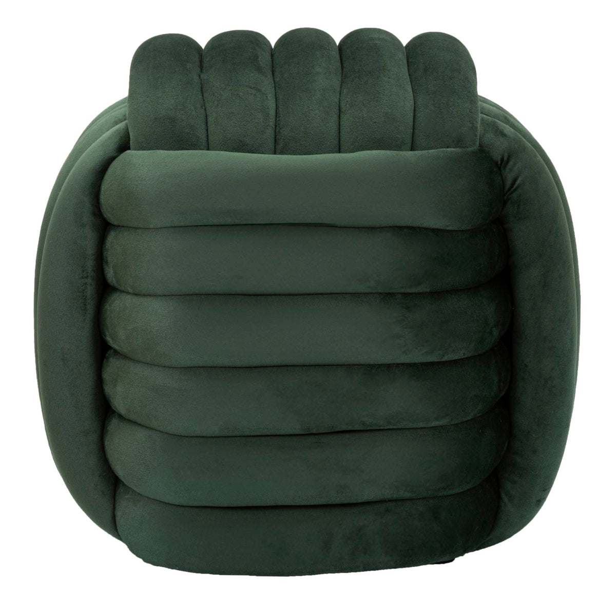 Pouf Annodato in Velluto Verde 45 x 45 cm Seduta Decorativa Morbida