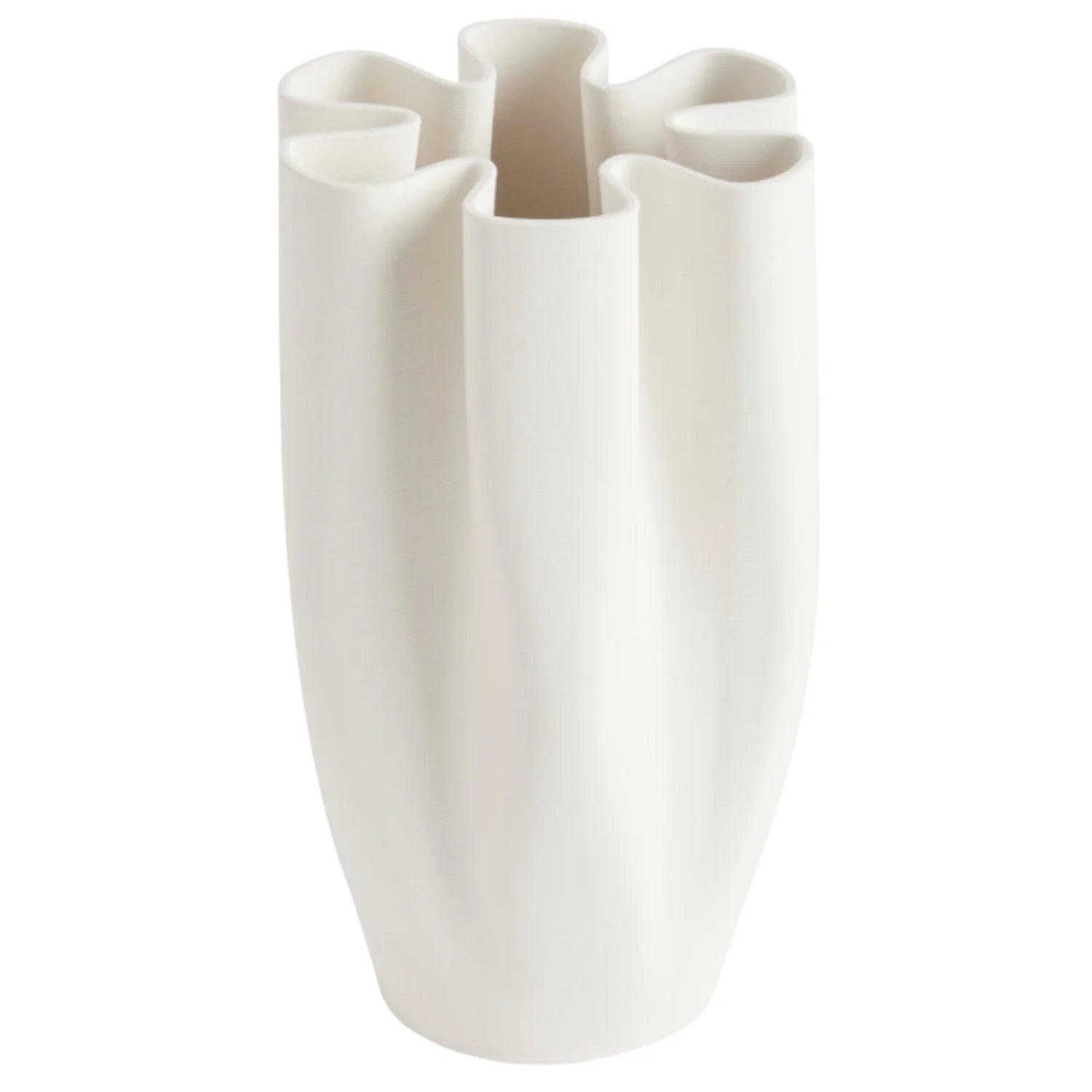 Vaso Decorativo Maeli Scultoreo Ondulato In Ceramica H 32cm