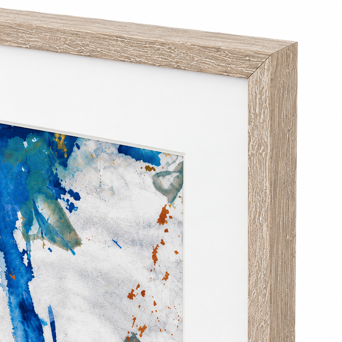 Quadro Astratto Gallery 60x60 cm con Cornice Decorazione da Parete Blu e Oro