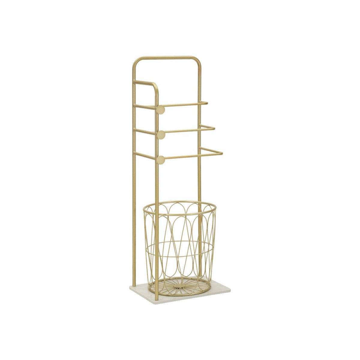 Portasciugamani da Terra Trip 40x30x112 cm Oro con Cestello