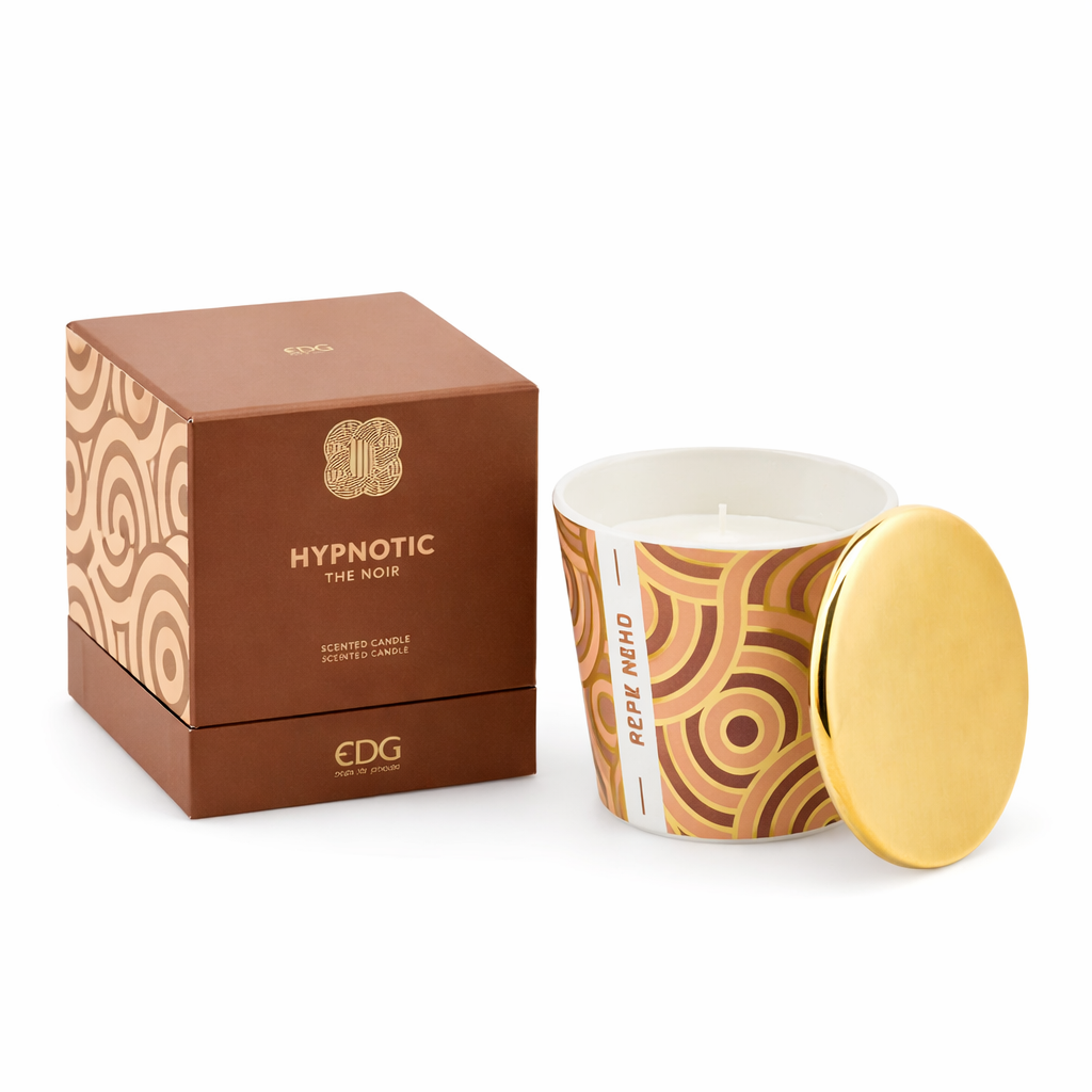Candela Profumata Hypnotic con Vaso Decorato e Coperchio H 9cm 160 g