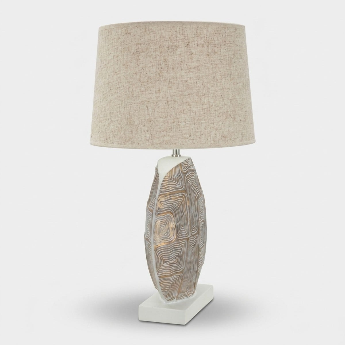 Lampada da Tavolo Eclips Ø38x64 cm in Poliresina con Paralume in Tessuto